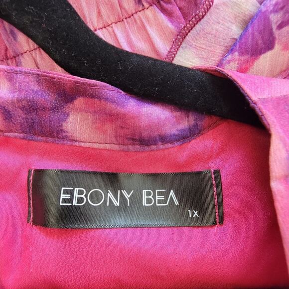 Ebony Bea Floral Open Back Dress SZ 1X - Picture 6 of 7